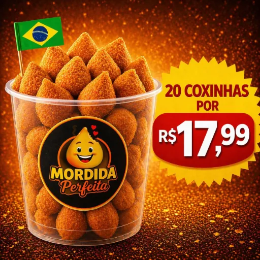 Copo com 20 salgadinhos