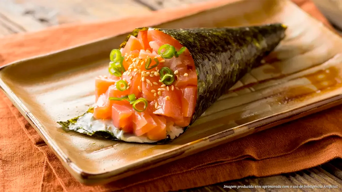 Temaki de Salmão Cru 