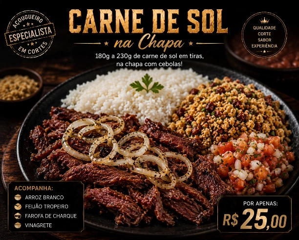 Carne de sol na chapa 