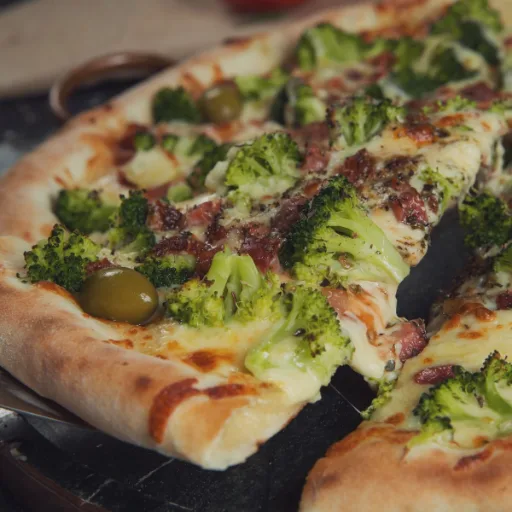 Pizza Brócolis com Bacon