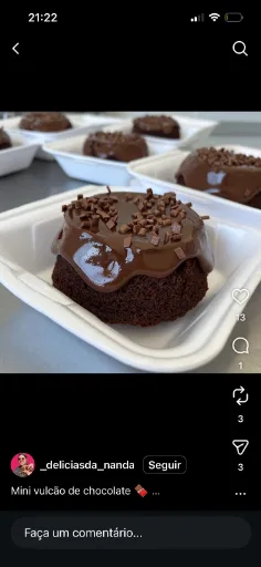 Mini vulcao chocolate