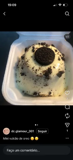 Mini vulcão ninho cm oreo