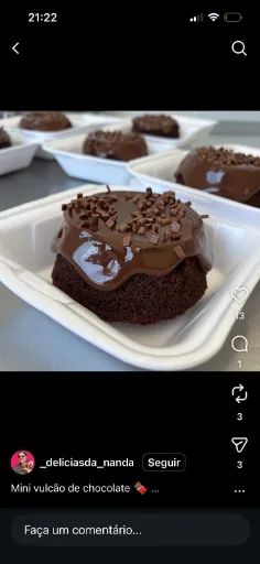 Mini vulcao chocolate